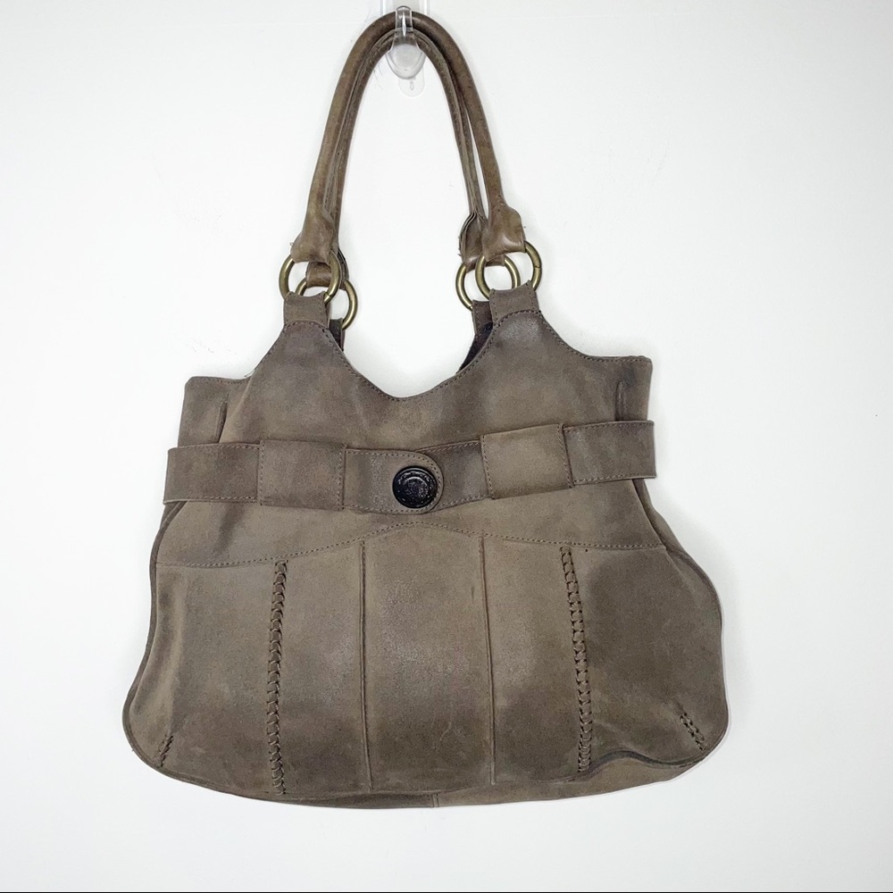 Nine West Vintage America Collection Distressed Leather Hobo Shoulder Bag Hippie